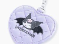 Сиреневый брелок-зеркало в форме сердца с вышивкой Kuromi Глория Джинс