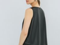 Топ из искусственной кожи, Черный