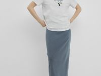 Футболка с цветочным принтом, Серый