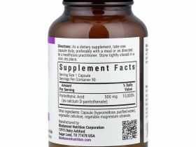 Bluebonnet Nutrition, Пантотеновая кислота, 500 мг, 90 растительных капсул