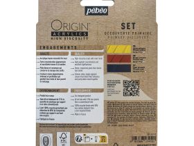 Набор акрила Pebeo "ORIGIN" Primary Discovery Set, матовый, 3 цв. х 60 мл