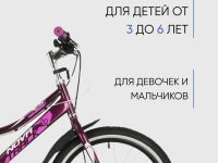 Детский велосипед Novatrack Alice Disc 20, год 2021, цвет Розовый