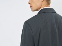 Двубортный пиджак в полоску O'STIN x Яндекс Книги, Серый