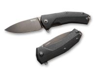Нож складной LionSteel KUR BBK G10 Black Flipper, сталь Stonewashed & PVD-Coated Uddeholm Sleipner®, стеклотекстолит, чёрный