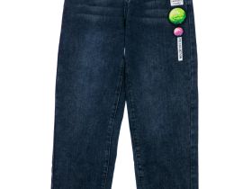 Брюки текстильные джинсовые утепленные флисом для девочек