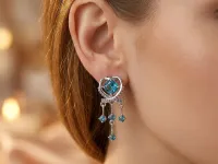 Серьги из серебра с аметистами и топазами э0681сг01260379