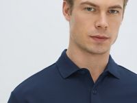 Поло из хлопка, Синий