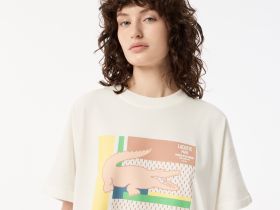 Женская футболка Lacoste из хлопка