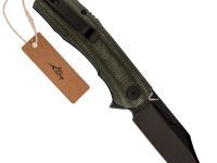 Складной нож Petrified Fish Victor Green, сталь K110, рукоять микарта