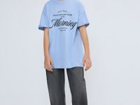 Футболка с вышивкой для девочек, Голубой