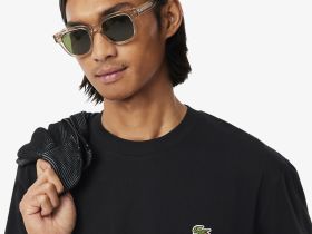 Мужская хлопковая футболка Lacoste с коротким рукавом