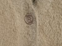 Кардиган из пушистой пряжи на пуговицах, Коричневый