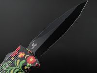 Фронтальный автоматический нож Daggerr Кощей Khohloma, сталь D2, рукоять алюминий