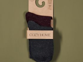 Носки Cozy Home, бордо/серый