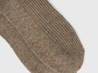 Высокие носки в рубчик, Бежевый