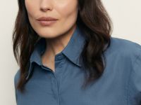 Блузка из хлопка и льна с завязками на поясе