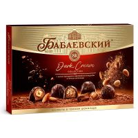 Набор конфет тёмный крем, целый фундук и дробленый миндаль, Бабаевский, 200 гр.