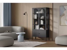 Витрина Листел 2-80x180 Черный