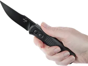 Выкидной складной нож Boker Alluvial All Black, сталь D2, рукоять авиационный алюминий