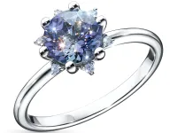 Кольцо из белого золота с танзанитом и бриллиантами э4742кц12200417