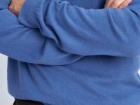 Джемпер из шерсти и хлопка с v-образной горловиной