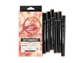 Набор маркеров Sketchmarker "Brush Pro Skin Set v.2" 6 цветов в картонной упаковке
