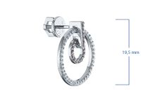 Пусеты из белого золота с бриллиантами и гранатами э4006пс07240370