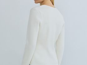 Кардиган на пуговицах с V-вырезом, Белый