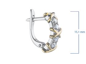 Серьги из комбинированного золота с бриллиантами э4801сг10184100