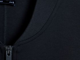 Бомбер на молнии из ткани интерлок, Черный