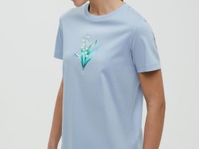 Футболка из мерсеризованного хлопка с принтом