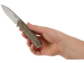 Нож с фиксированным клинком LionSteel B35, сталь Sleipner, рукоять Green canvas micarta