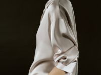 Сатиновая блузка, Бежевый