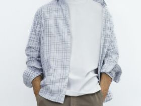 Рубашка в клетку, Белый