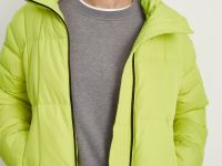 Пуховик с воротником-стойкой