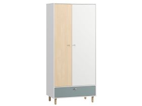 Распашной шкаф Дикинс 2-85x190 Береза/Серо-зеленый
