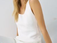 Вязаная майка из мягкой пряжи, Белый
