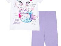 Комплект трикотажный для девочек: брюки (легинсы укороченные), фуфайка (футболка)