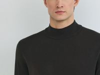 Базовый джемпер с воротником-стойкой, Коричневый