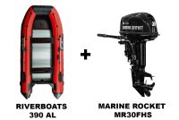 Лодка ПВХ RIVERBOATS 390 AL + 2х-тактный лодочный мотор MARINE ROCKET MR30FHS