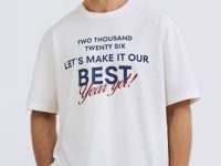 Пижамная футболка с текстовым принтом, Белый