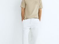 Футболка с принтом, Бежевый