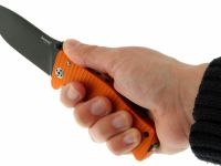 Нож складной LionSteel SR1A OB ORANGE, сталь D2 Black Finish, рукоять алюминий (Solid®), оранжевый