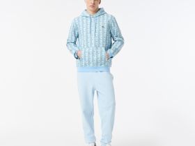 Мужская флисовая толстовка - худи Lacoste Monorgam