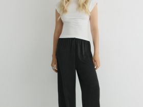 Топ с воротником-стойкой, Белый