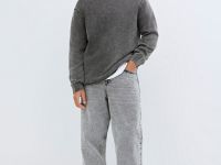 Джемпер с рваным дизайном, Серый