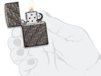 Зажигалка ZIPPO 49173 Armor с покрытием High Polish Black Ice, латунь/сталь, чёрная, глянцевая, 36x12x56 мм
