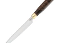 Нож кухонный Шеф-1, сталь Х12МФ латунь, карельская береза