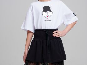 Комплект трикотажный для девочек: фуфайка (футболка), шорты