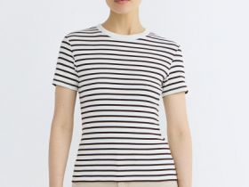 Футболка в рубчик, Коричневый